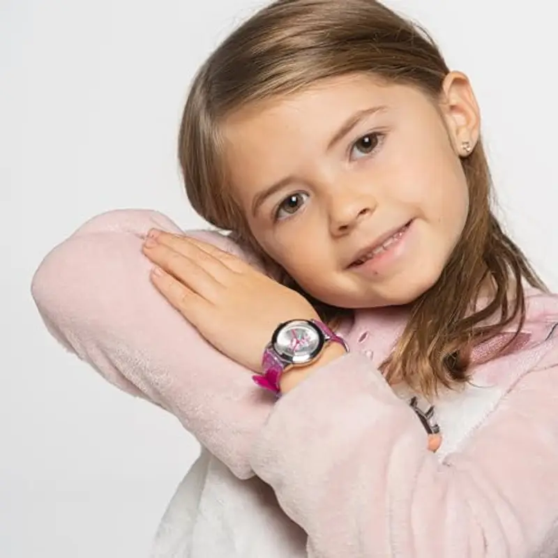 Kiddus Orologio Bambina, Analogico a partire da 4 anni, Regalo per Bambine con Glitter, Contiene Esercizi per Imparare a Leggere L'ora, Aprendimento Bimba miniatura 2
