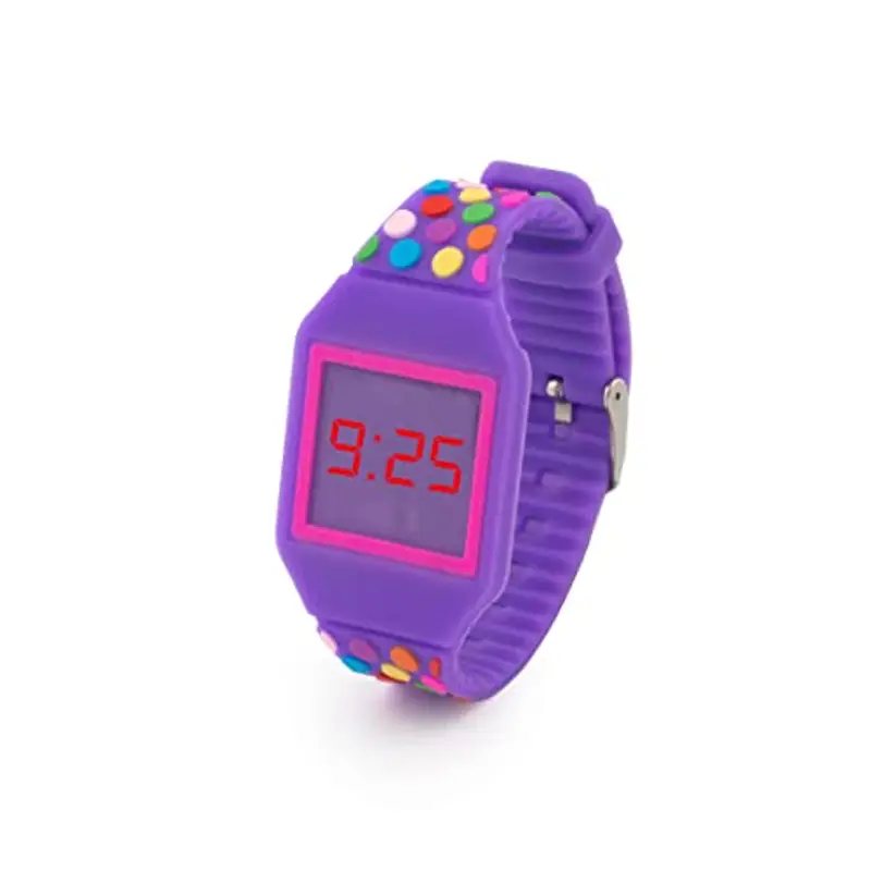 Kiddus Orologio digitale a LED bambini, ragazze, adulti. Cinturino comodo in morbido silicone. Batteria giapponese lunga durata. Facilità di lettura e apprendimento dell’ora.