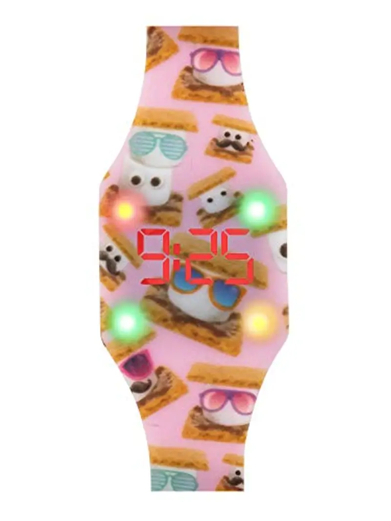 Kiddus Orologio digitale a LED bambini, ragazze, adulti. Cinturino comodo in morbido silicone. Batteria giapponese lunga durata. Facilità di lettura e apprendimento dell’ora.