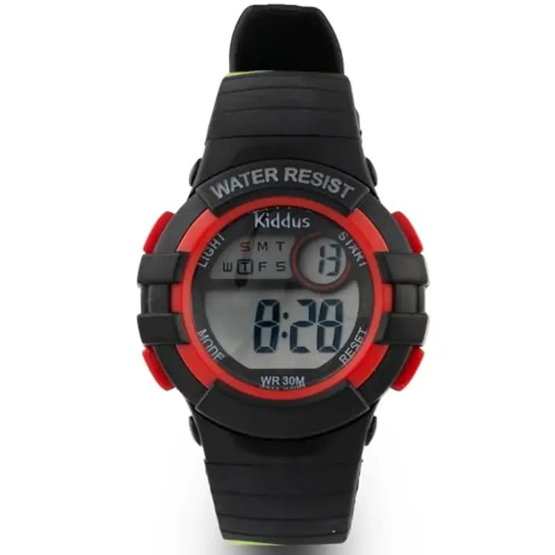Kiddus Orologio Digitale Piccolo per Bambine e Bambini dai 3 anni. Con cronometro, calendario, sveglia e luce miniatura 2