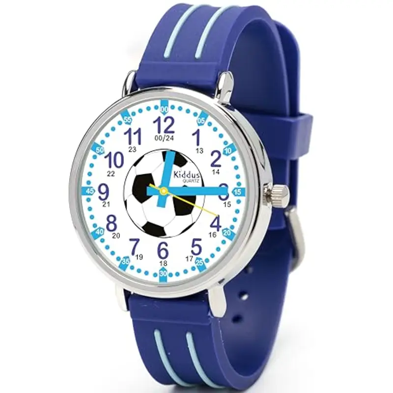 Kiddus Orologio Educativo per Bambini, Orologio da polso Analogico per Bambino 5-10 Anni, 3ATM e 5ATM, Primo con Ore e Minuti, Regalo Bimbo Aprendimento