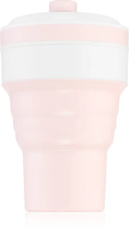 Tazza Pieghevole Tazza Con Cannuccia Rosa 350 Ml