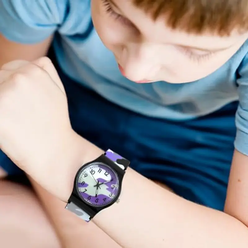 Kids Analog orologio, orologio quarzo per bambini | Waterproof Mimeflage Kid Quartz - Orologio da polso per esterni sportivi, orologio di apprendimento divertente, strumento di insegnamento per gli st miniatura 2