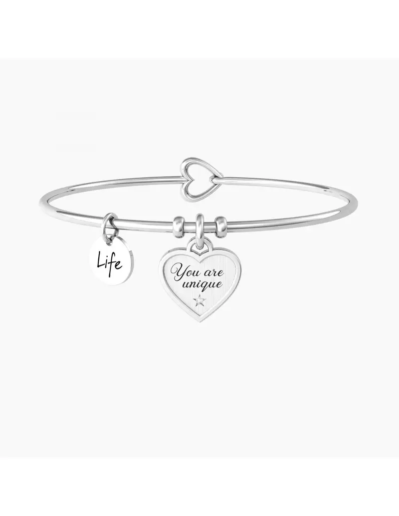 Bracciale donna KIDULT Philosophy 732222 CUORE/YOU ARE UNIQUE in acciaio e pvd nero