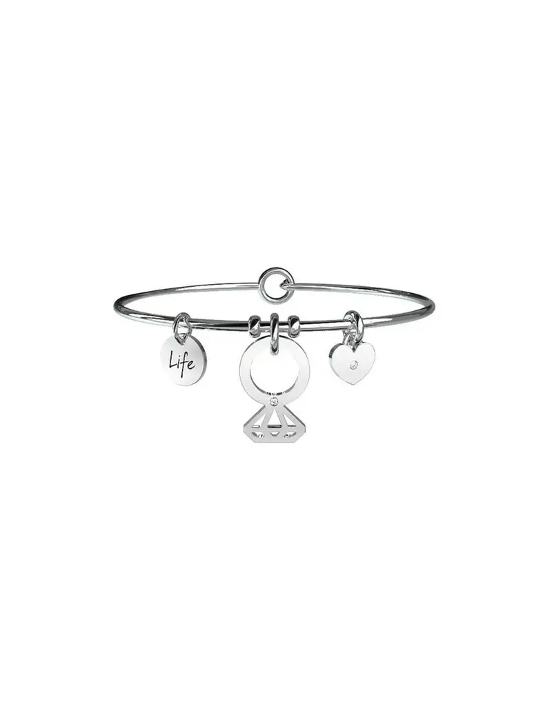 Bracciale KIDULT LOVE in acciaio 316L e cristalli - 231576 SOLITARIO PROMESSA