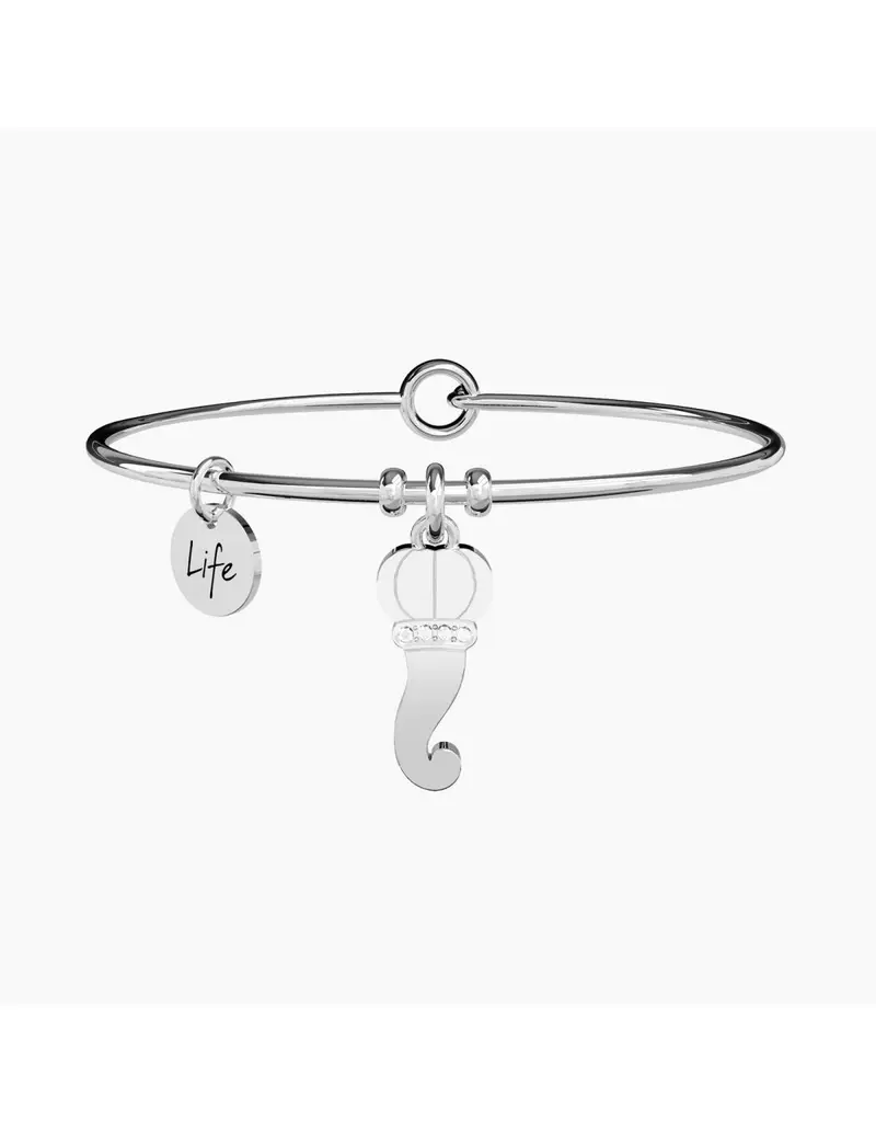 Bracciale KIDULT Symbols 231551 CORNETTO/PROTEZIONE in acciaio con cristalli bianchi