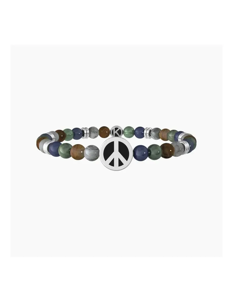 Bracciale KIDULT SYMBOLS 732085 con pietre colorate e simbolo pace