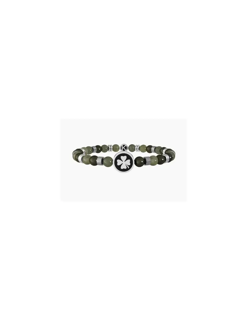 Bracciale KIDULT UOMO NATURE in acciaio 316L 732070 QUADRIFOGLIO