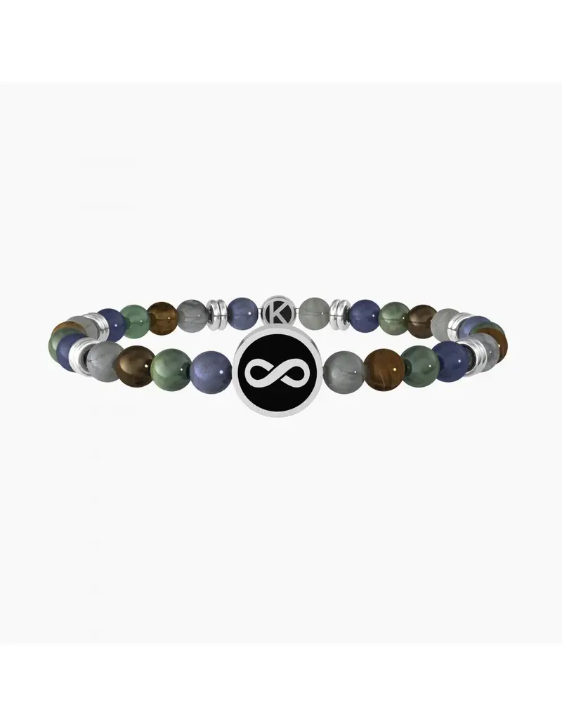 Bracciale Uomo KIDULT Family 732259 INFINITO/FAMIGLIA in acciaio e pietre naturali