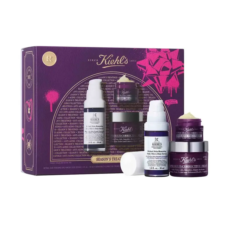 KIEHL'S - Anti-Età Cofanetto WHAT'S YOUR AGE AGAIN? - Trattamento antietà pelli mature,Crema antirughe,Siero antirughe,Contorno occhi,Cofanetto antir