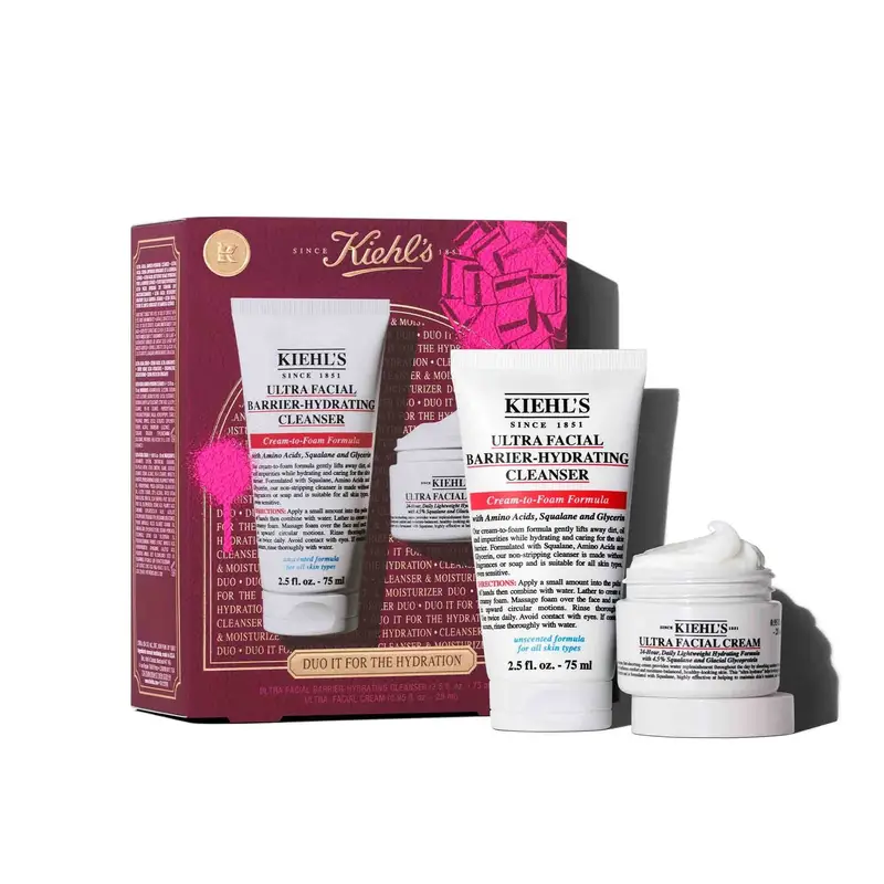 KIEHL'S - Detergenti & Esfolianti Cofanetto HYDRATE ALL THE WAY - Gel detergente viso,Crema idratante viso,Cofanetto trattamento