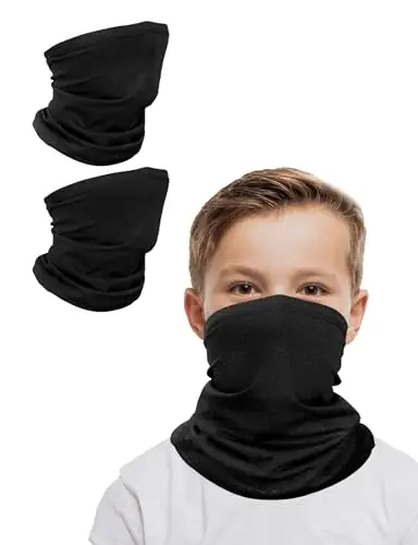 Kiiwah 2 Paia Scaldacollo Magro per Ragazzo Ragazza, Multifunzione Scalda Collo Antivento Sciarpa Copricollo per Sport