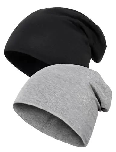 Kiiwah 2 Pezzi Berretto Bambino Invernale, Cappello Cotone per Bambini, Caldi in Doppio Strato, per Primavera, Autunno,