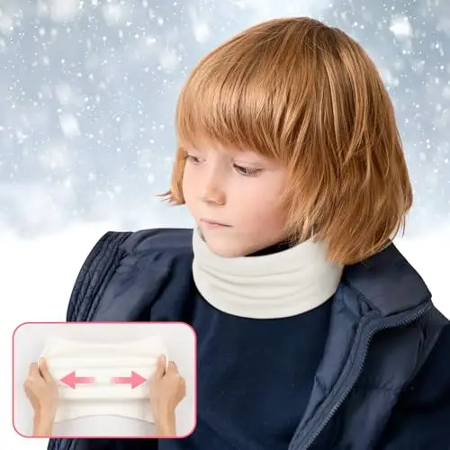 Kiiwah 2 Pezzi Scaldacollo Bambino, Cotone Sciarpe Bambini Scalda Collo Bambini Primavera Autunno Inverno Multifunzione miniatura 3