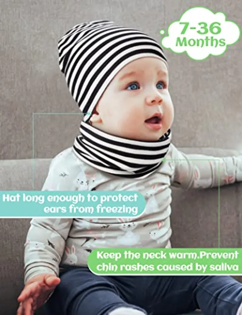 Kiiwah Set Bambina Scaldacollo e Cappello, Morbido Sciarpa per Bambina, Caldo Cappello Invernale per Bambina Neonato miniatura 2