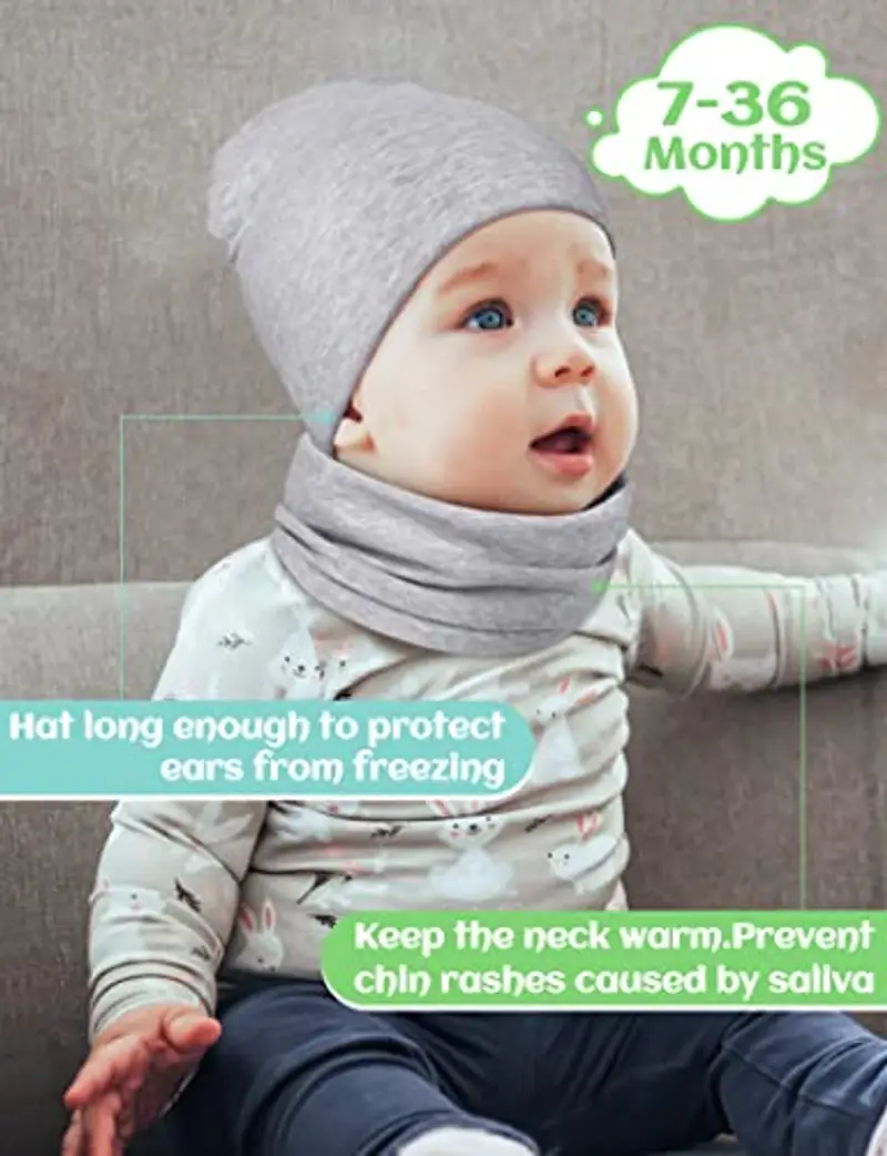 Kiiwah Set Bambina Scaldacollo e Cappello, Morbido Sciarpa per Bambina, Caldo Cappello Invernale per Bambina Neonato miniatura 2