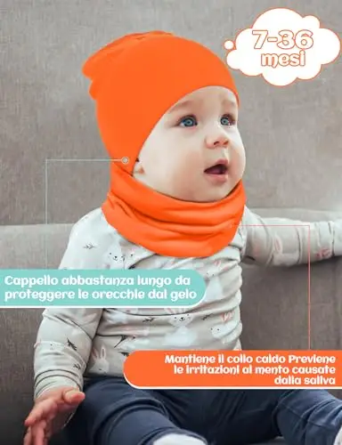 Kiiwah Set Sciarpa e Cappello Bambina, Morbido Berretto Bambina Invernale e Scaldacollo Caldo per Ragazzo Ragazza miniatura 2