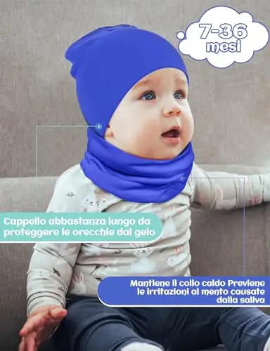 Kiiwah Set Sciarpa e Cappello Bambina, Morbido Berretto Bambina Invernale e Scaldacollo Caldo per Ragazzo Ragazza miniatura 2