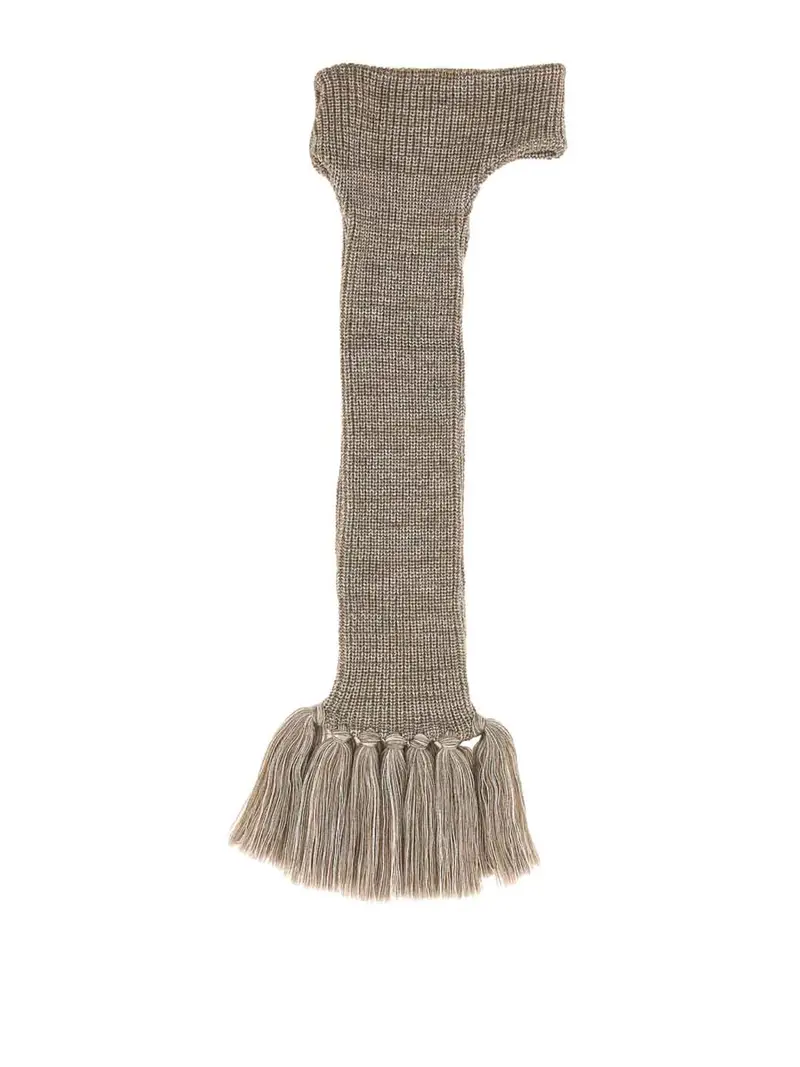 Fascia per l'orecchio lavorata a maglia Grigio