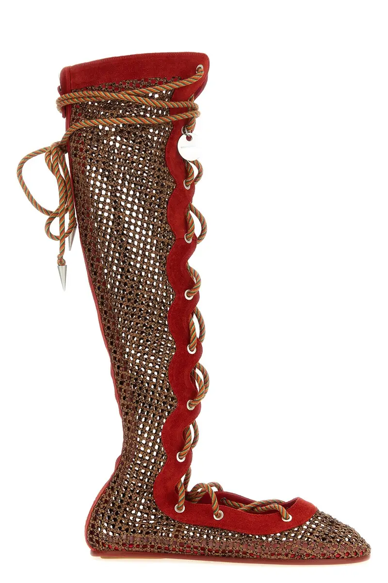 Stivale Reticella Rosso