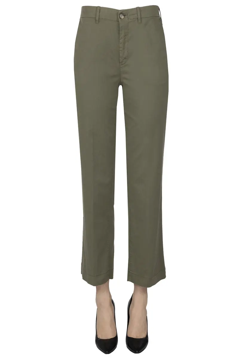 Pantaloni chino in cotone e tencel