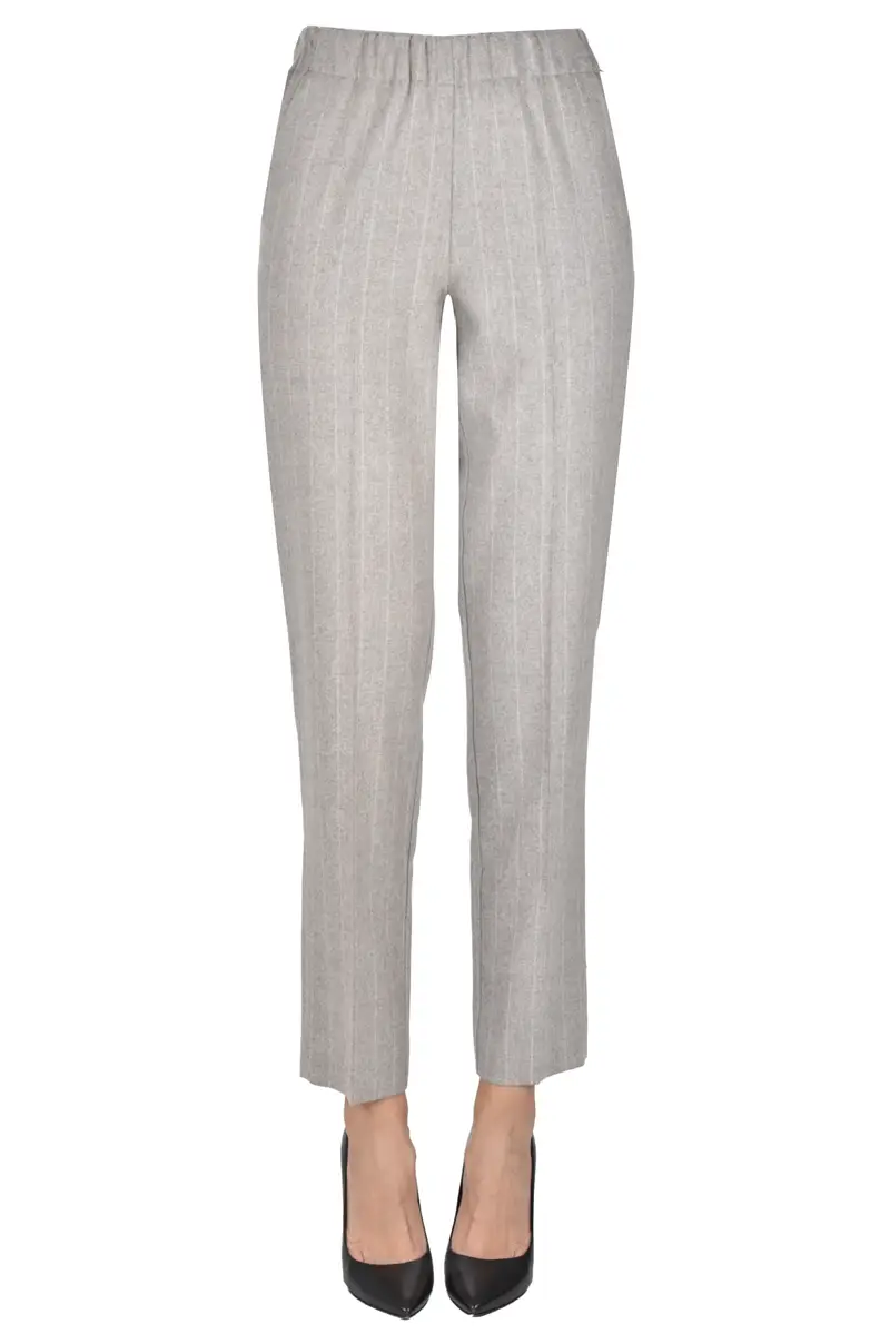 Pantaloni gessati Grigio