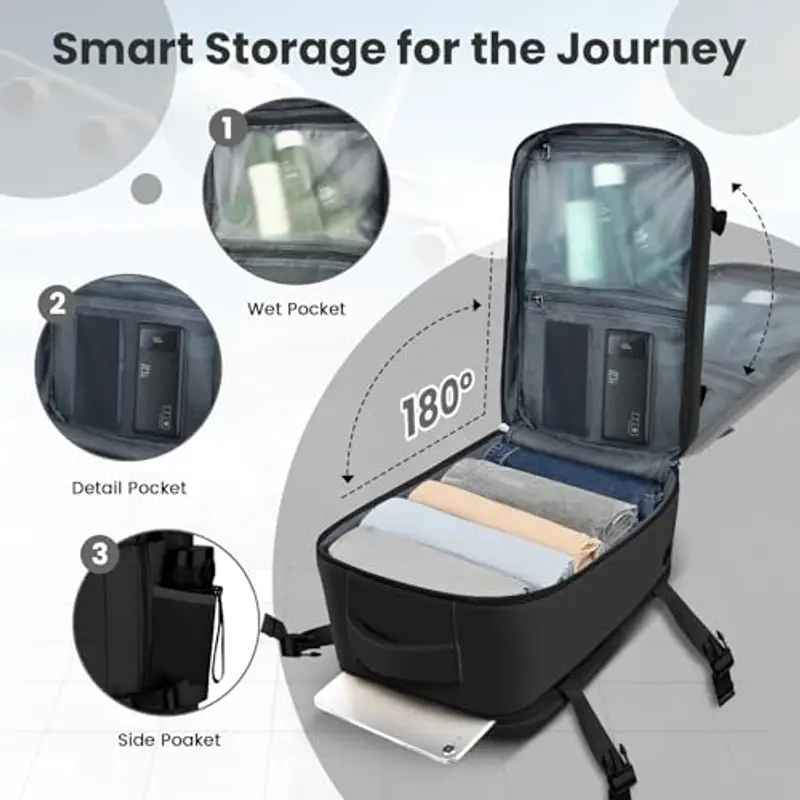 KIRFEIHT Zaino da viaggio Nero 1281931 miniatura 3