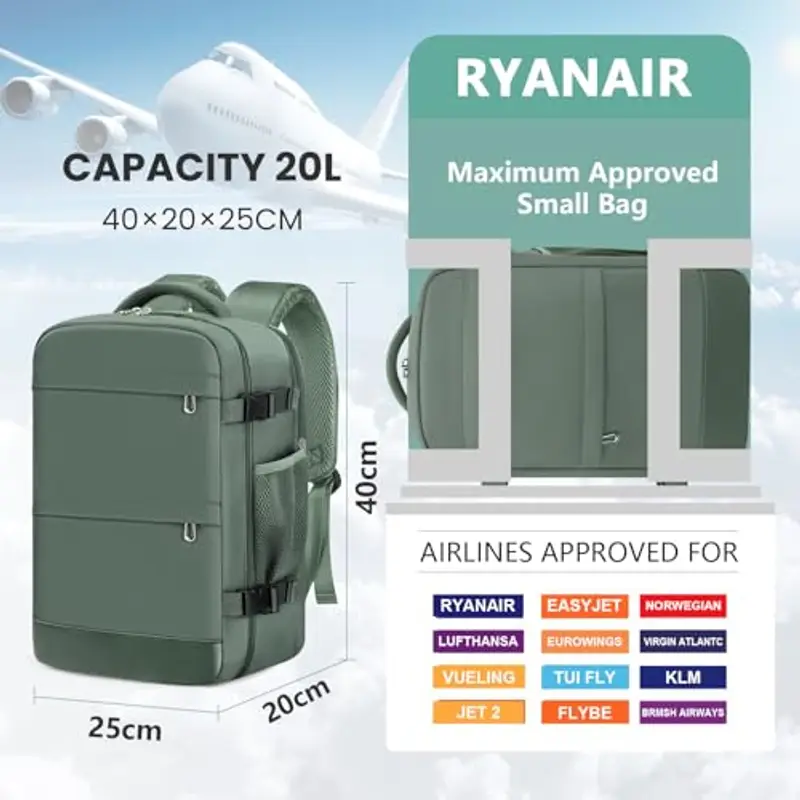 KIRFEIHT Zaino da viaggio Verde 1301885 miniatura 2