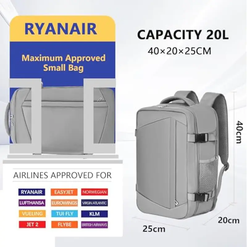 KIRFEIHT Zaino da viaggio Uomo Grigio 1919138 miniatura 2