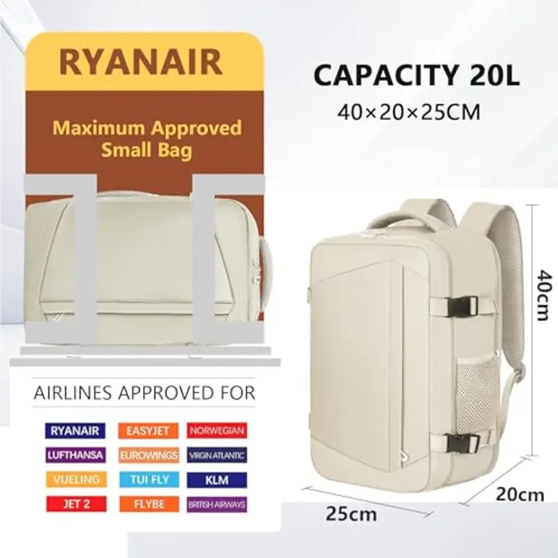 KIRFEIHT Zaino da viaggio Uomo Beige 1919137 miniatura 2