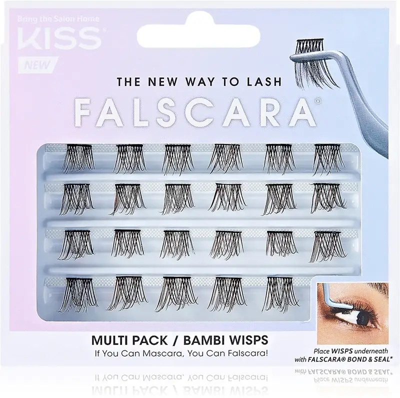 Falscara Wisp ciglia finte a ciuffi con nodo Bambi 24 pezzi