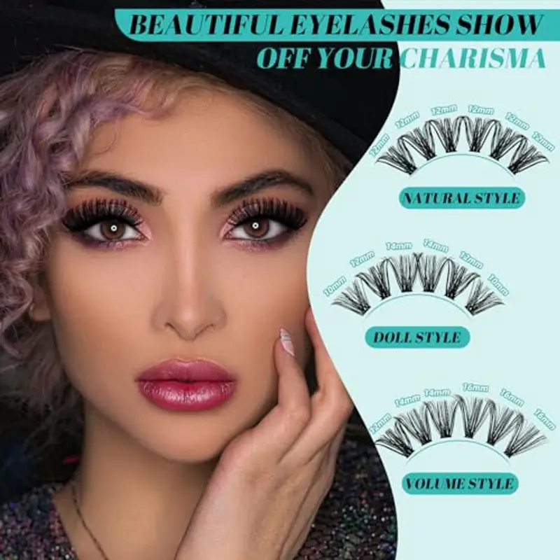 Kit per l'estensione delle ciglia, 320 pezzi, kit fai-da-te per i singoli gruppi di ciglia, per la legatura e la miniatura 3