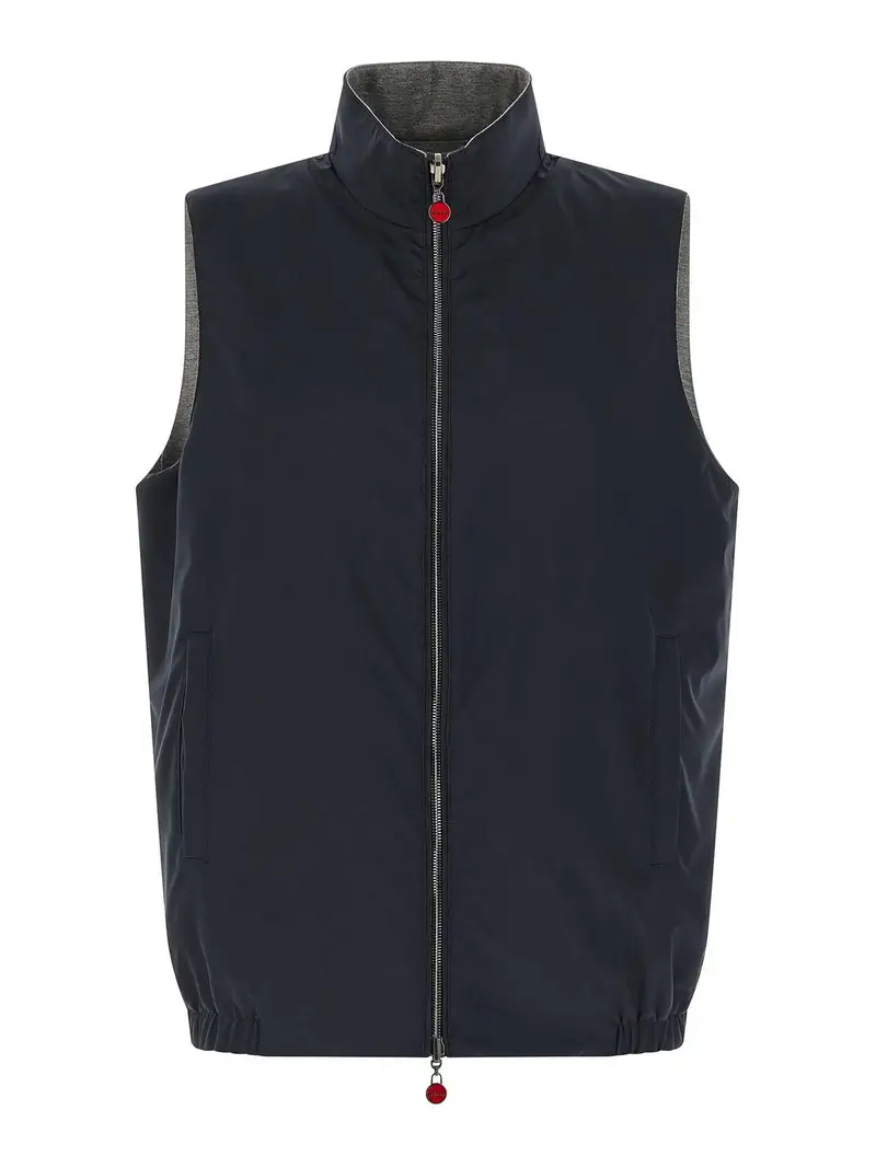 Gilet in nylon double face Blu