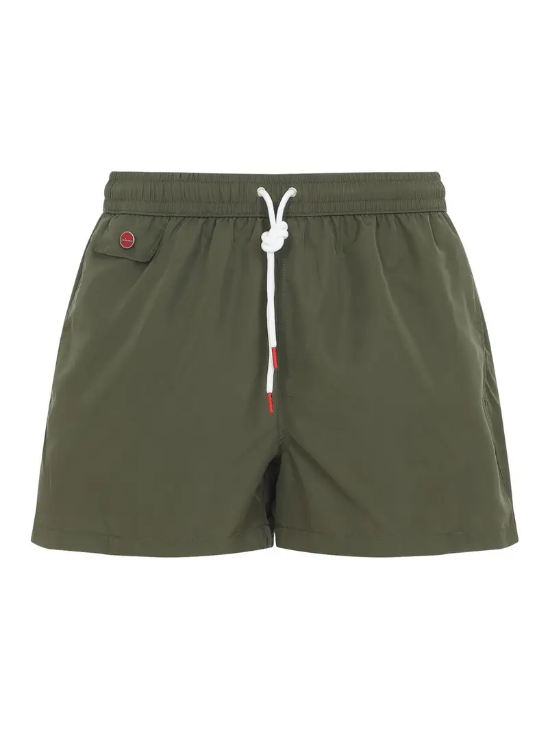 Pantaloncini da bagno in poliestere Verde Scuro