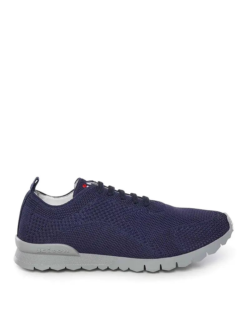 Sneaker In Fico Con Logo Blu