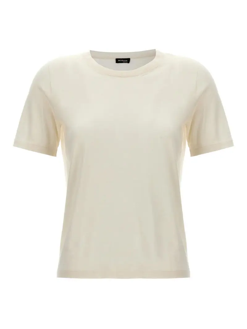 T-shirt in cashmere di seta Bianco