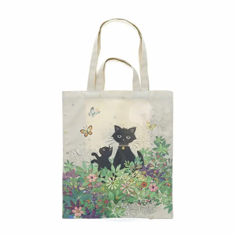 Borsa rettangolare in tela con gattino da giardino Kiub Bug Art