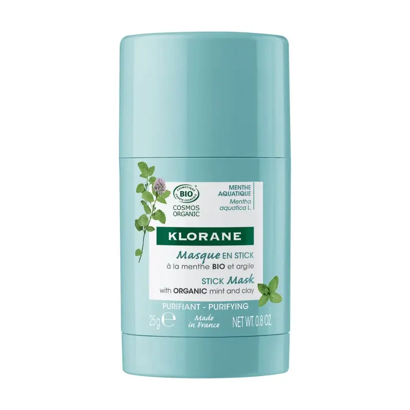 Menta Acquatica Viso Maschera Stick alla Menta BIO e all'Argilla - Maschera viso purificante