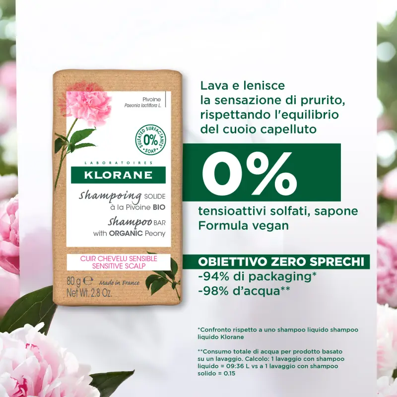 Peonia Shampoo solido lenitivo - Shampoo delicato, Capelli normali miniatura 5