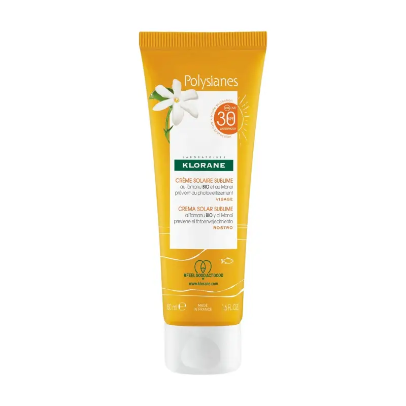 Polysianes Crema Solare Sublime Viso SPF30 al Tamanu BIO e Monoï - Protezione solare viso