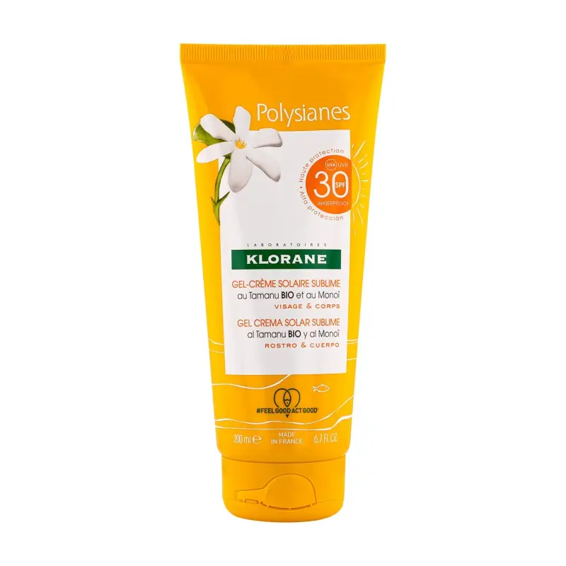 Polysianes Gel-Crema Solare Sublime SPF30 con Tamanu BIO e Monoï - Crema solare,Protezione solare viso,Solari alta protezione
