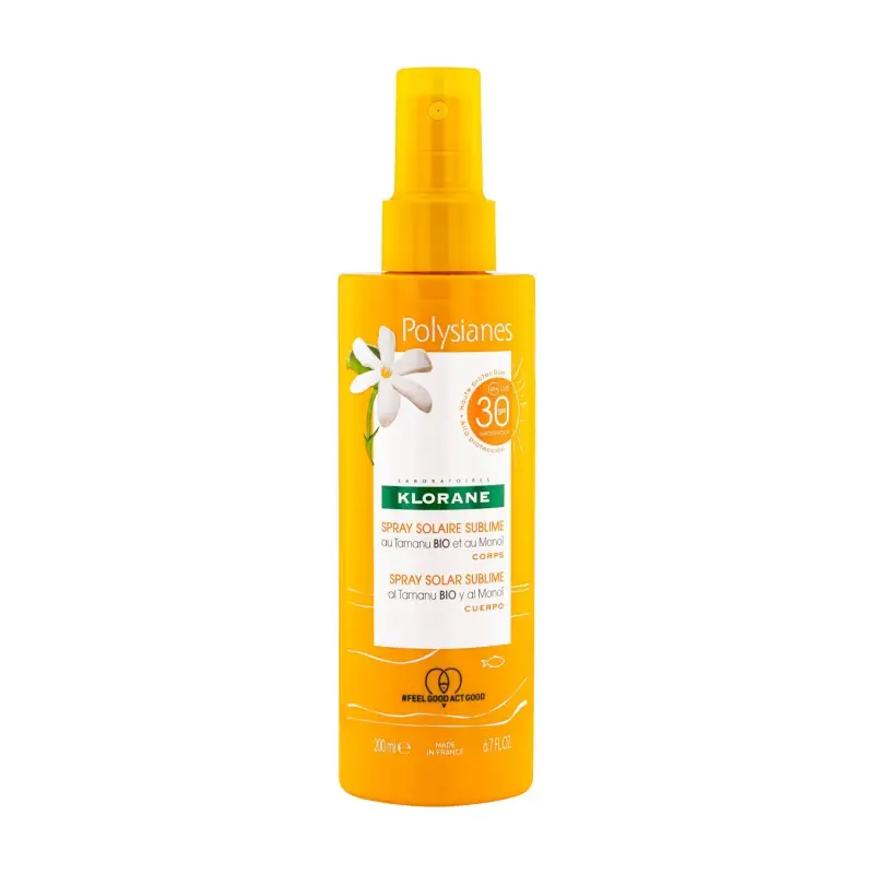 Polysianes Spray Solare Sublime SPF 30 Corpo al Tamanu BIO e Monoi - Solari alta protezione
