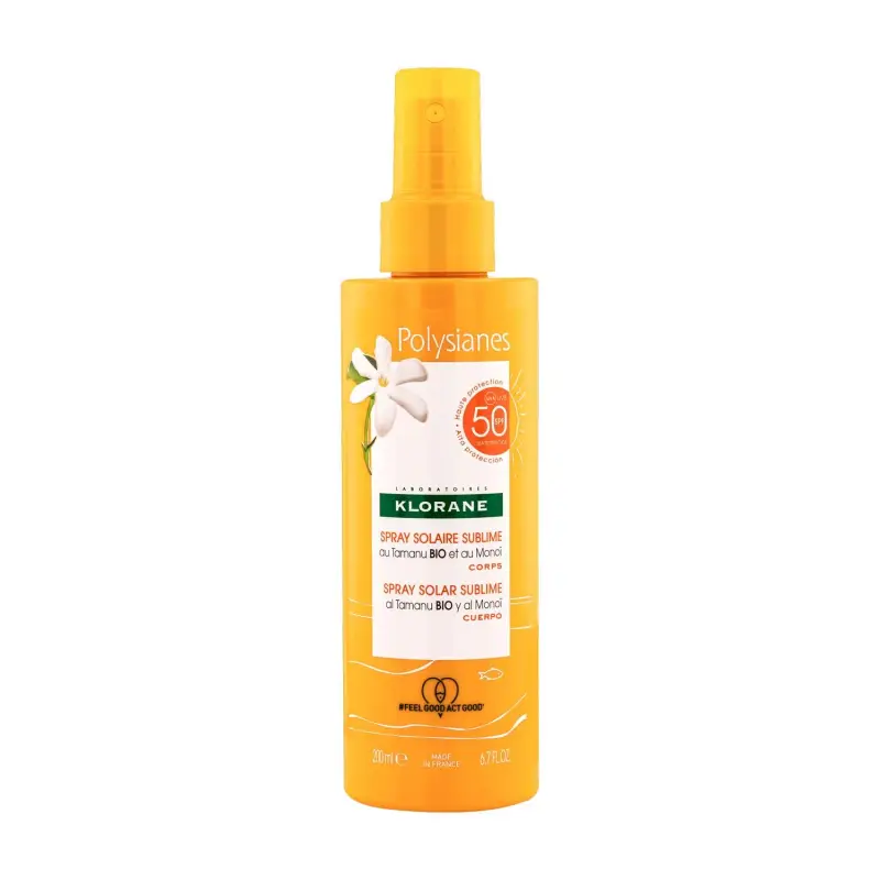 Polysianes Spray Solare Sublime SPF 50 al Monoï e Tamanu BIO - Solari alta protezione