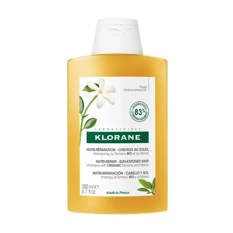 Tamanu e Monoi Shampoo Nutritivo Al Tamanu BIO e Monoï - Shampoo riparatore,Capelli secchi,Capelli danneggiati