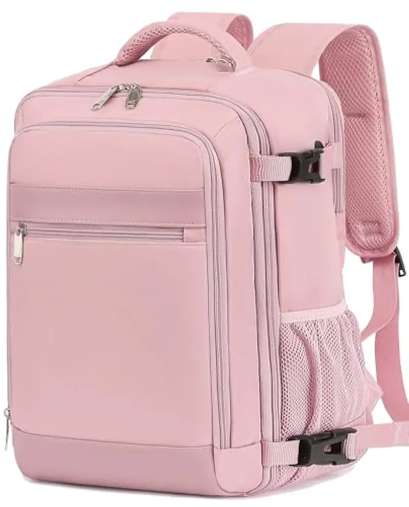 KLOSTAIN Zaino Ryanair 40x20x25 da Viaggio Aereo Bagaglio a Mano 20L Borsa da Cabina per Uomo e Donna, Lavoro, Viaggio, Trekking, Scuola, 14 Pollici Porta PC Dayback Rosa