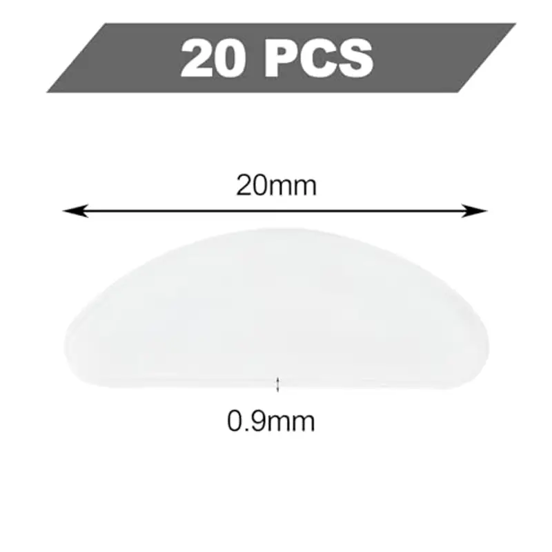 KMKANPO 10 Paia 15mm ferma occhiali in silicone, naselli antiscivolo per occhiali, naselli per occhiali antiscivolo occhiali silicone, Comfort Riduci la pressione(Trasparente) miniatura 2