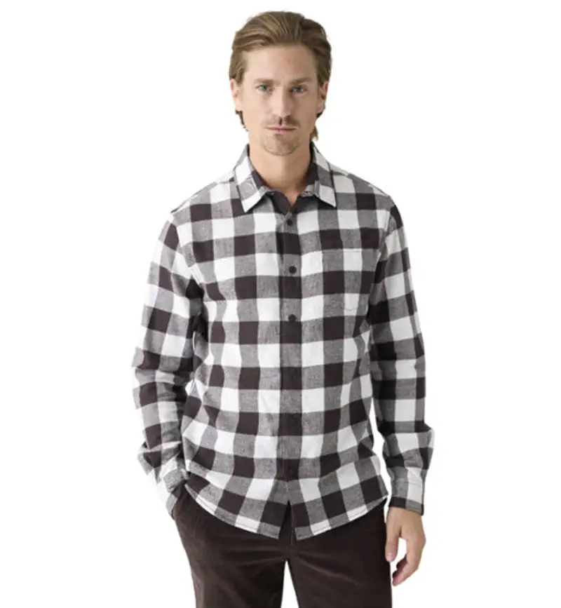 Organic Cotton Checked Flannel M - camicia a maniche lunghe - uomo Brown