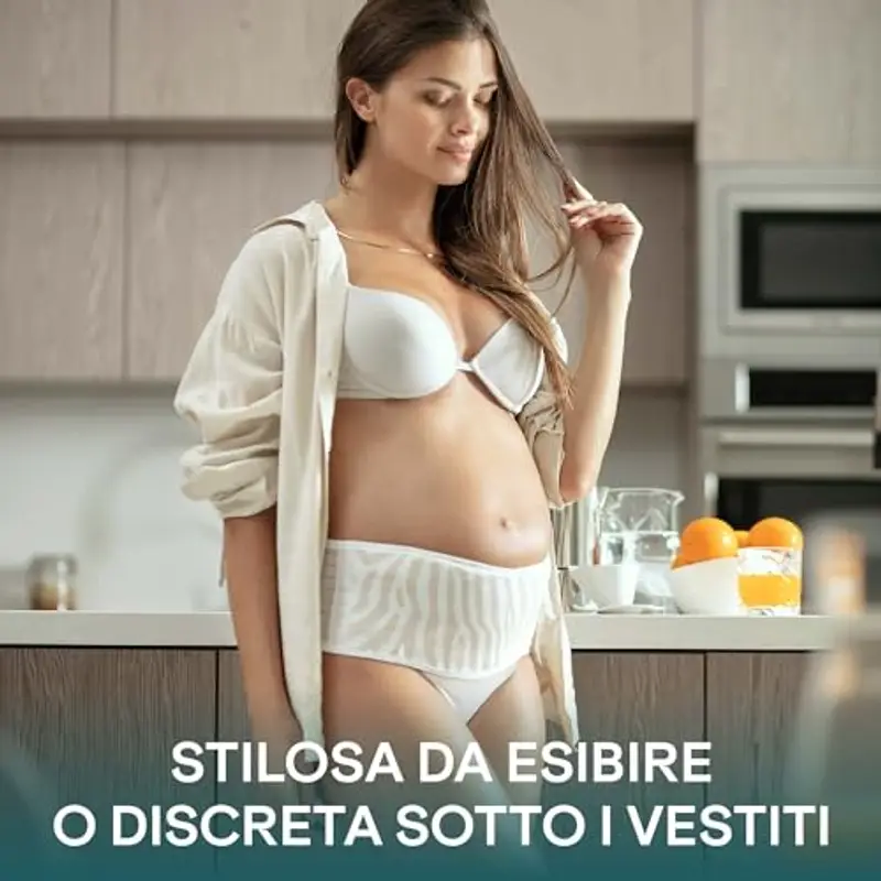 Koala Babycare – Fascia gravidanza sostegno pancia e schiena – Pancera gravidanza per alleviare il dolore e sentirti più leggera - Leopardata miniatura 3