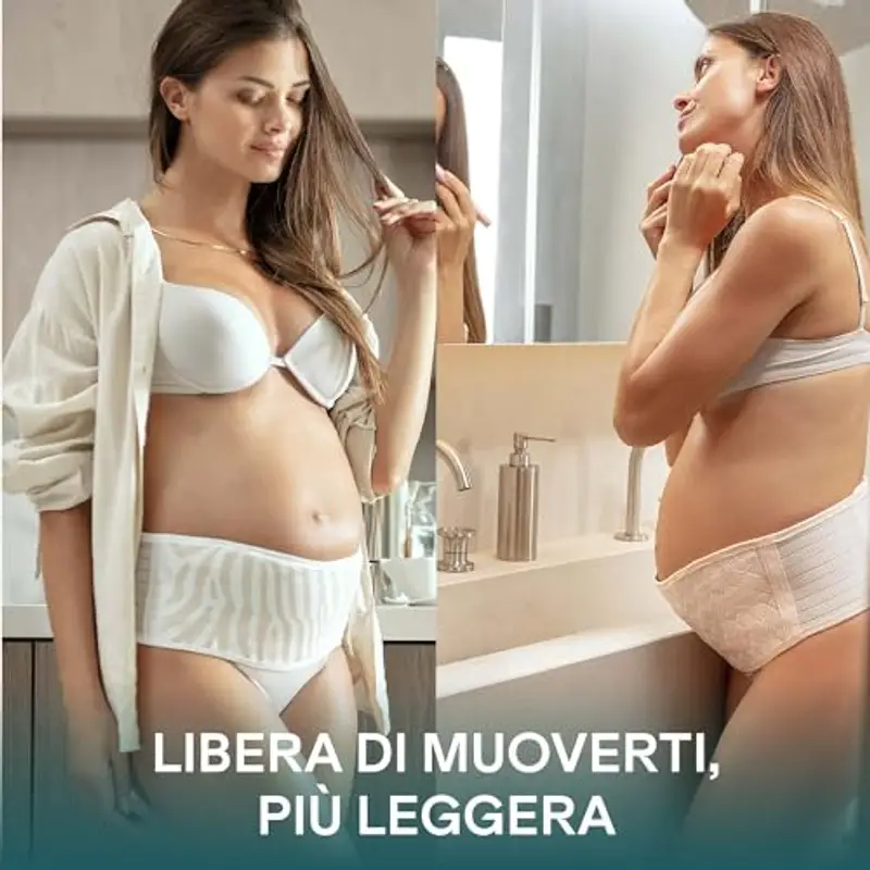 Koala Babycare – Fascia gravidanza sostegno pancia e schiena – Pancera gravidanza per alleviare il dolore e sentirti più leggera - Tigrata miniatura 3