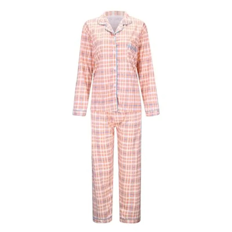 Kobilee Pigiama Donna Cotone, Pantaloni e Camicia con Bottoni Frontali a Maniche Lunghe, Leggero ed Elegante Comodo miniatura 3